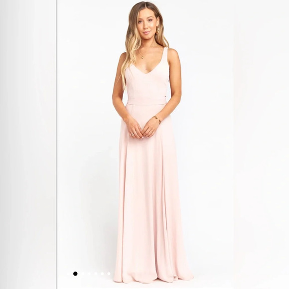 NWT Show Me Your Mumu Jenn Maxi Dress Gown Dusty Blush Crisp Pink Size XS - Picture 1 of 10